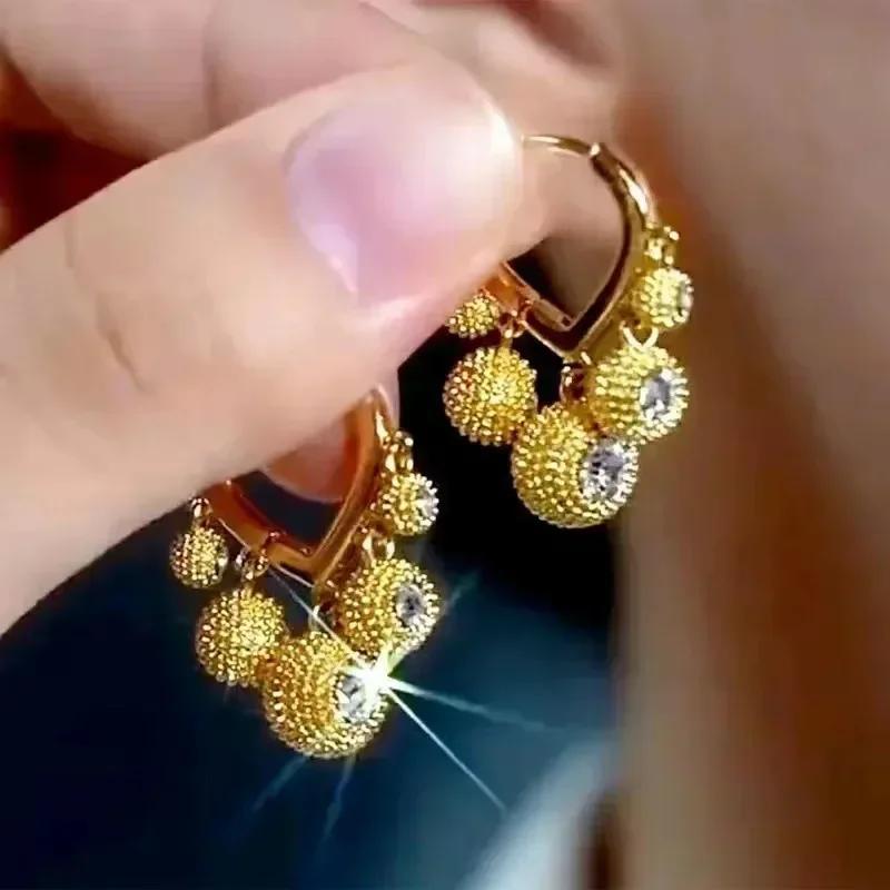 High Class Geometry Rhombus Cat's Eye Stone Exquisite Pendant Earrings for Women Jewelry Party Wedding Gifts