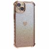 For iPhone 15 Plus Case Heart Pattern Glitter Anti-Drop TPU Phone Cover