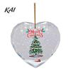 Transparent Holiday Gift Tags Heart Shaped Christmas Ornaments, Crystal Santa Winter Scene Hanging Ornament, Classic Tree Decor Xmas Pendant