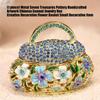 Elegant Alloy Enamel Flower Basket Decorative Jewelry Box With Traditional Craftsmanship