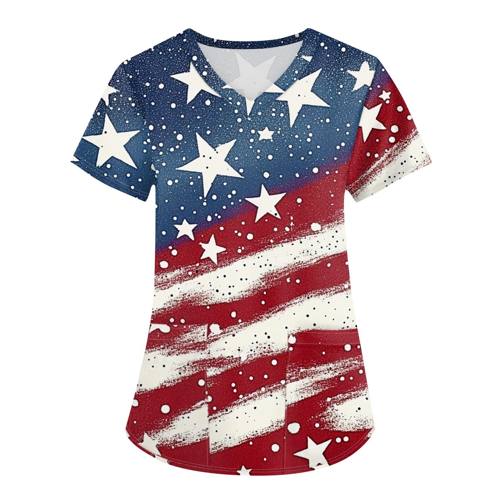 

Женская мода с v-образным вырезом, короткими рукавами и карманами, топы с принтом XL винный