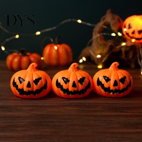 Durable Plastic Holiday Ornaments 3Pcs Halloween LED Pumpkin Light, Spooky Ghost Hanging Celebration Wall Hangings Decor for Bar, Glowing Haunted