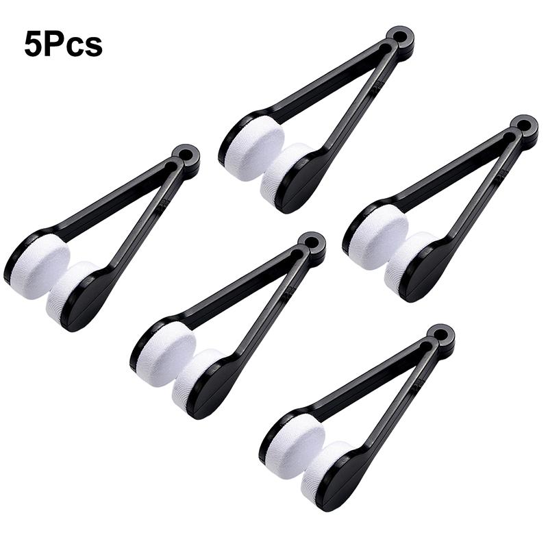 5 Stück Kreative Doppelseitige Brillenbürste Tragbare Brillenputz-Reibung Weiche Weiche Mikrofaser Brillenreiniger Wischwerkzeuge
