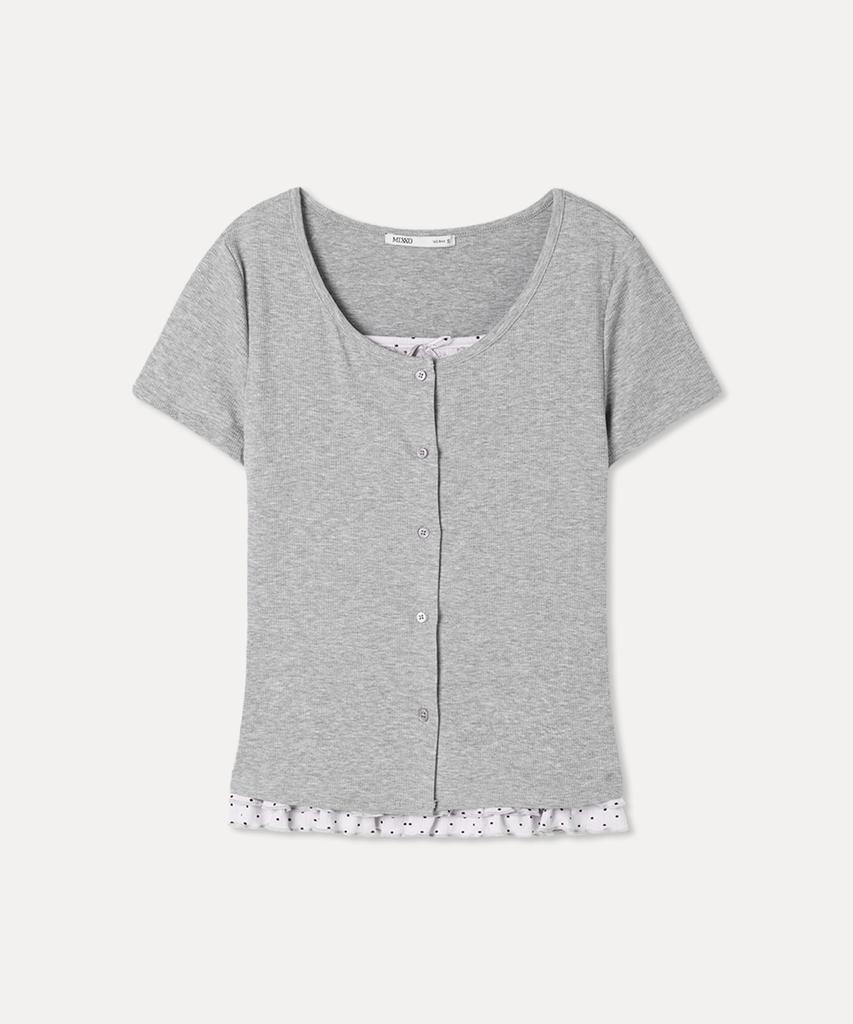 MIXXO [Set] Dot Sleeveless Cardigan Setup Re Cmg31Qs_Miwcmg55Qa
