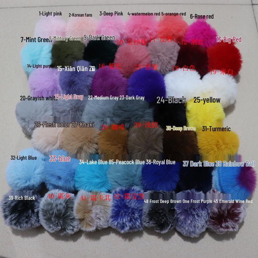 Adorable Long-Eared Rabbit Plush Keychain with Pom-pom for Student Backpacks