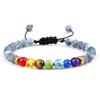 Multicolor Volcanic Lava Stone and Turquoise Tiger Eye Bead Yoga Bracelet