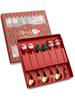 Leeseph Christmas Coffee Spoons Forks Set (4/6Pcs), Stainless Steel Spoon Forks Christmas Gifts for Kids(Red/Green Gift Box Set)