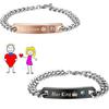 Elegant Alloy Geometric Couple Bracelets Fashionable Valentine's Day Gift