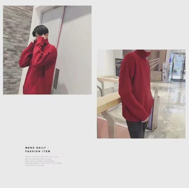 Pánský jednobarevný rolák - Hongkongský styl, inspirovaný Koreou, volný střih, trendy pro páry a studenty