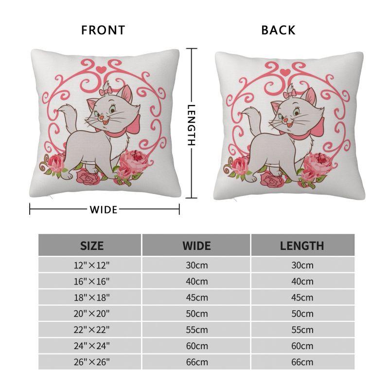 Custom Modern Marie Cat Rose Sofa Cushion Cover Soft Throw Pillow Case