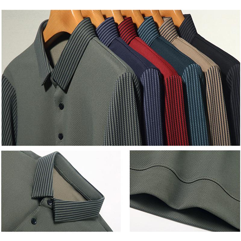 Herren Langarm T-Shirt Lässig Weich Atmungsaktiv Poloshirts Strickpullover