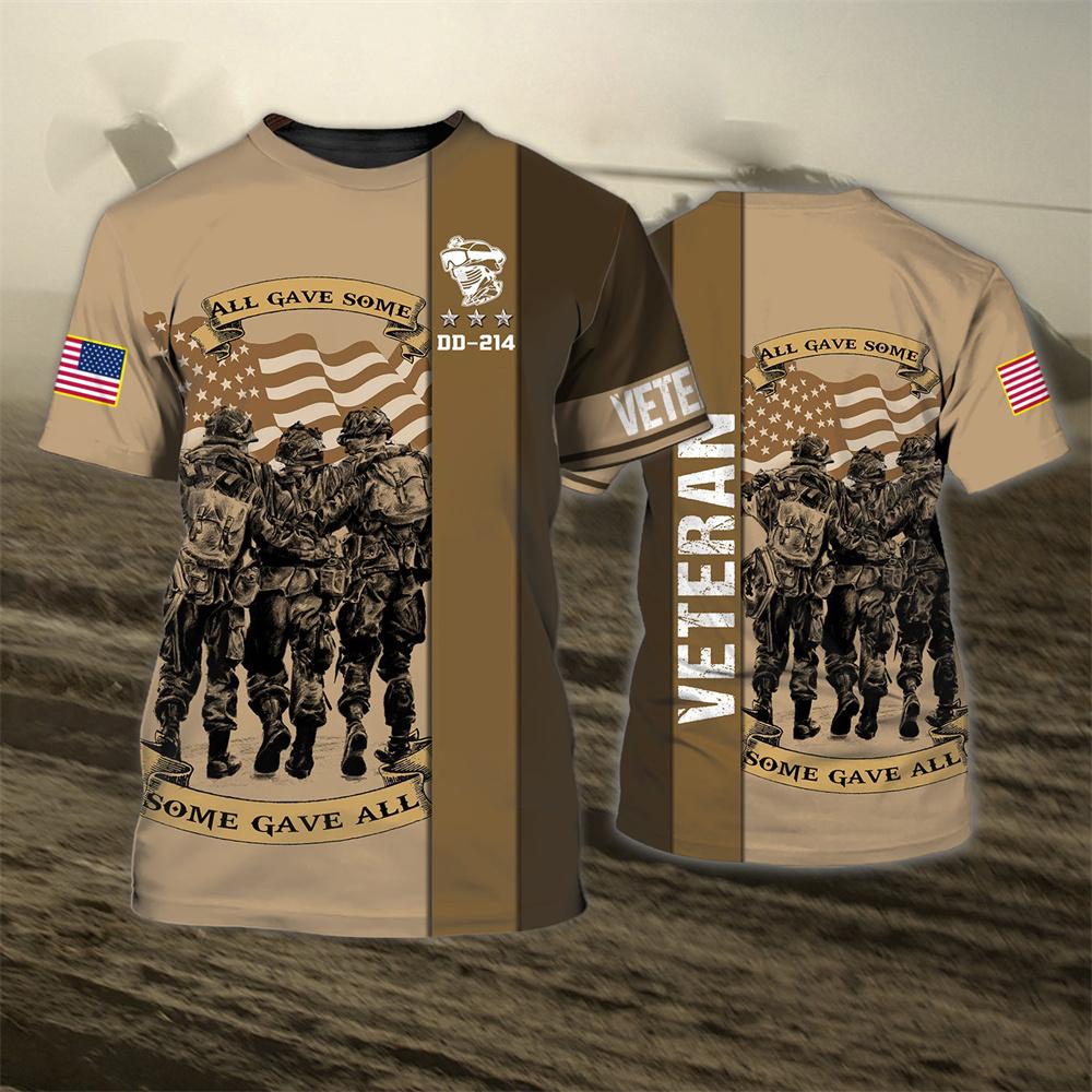 T-shirt manches courtes col rond pour homme, surdimensionné, à la mode, motif d'aigle imprimé, soldats américains, Harajuku, loisirs, sport