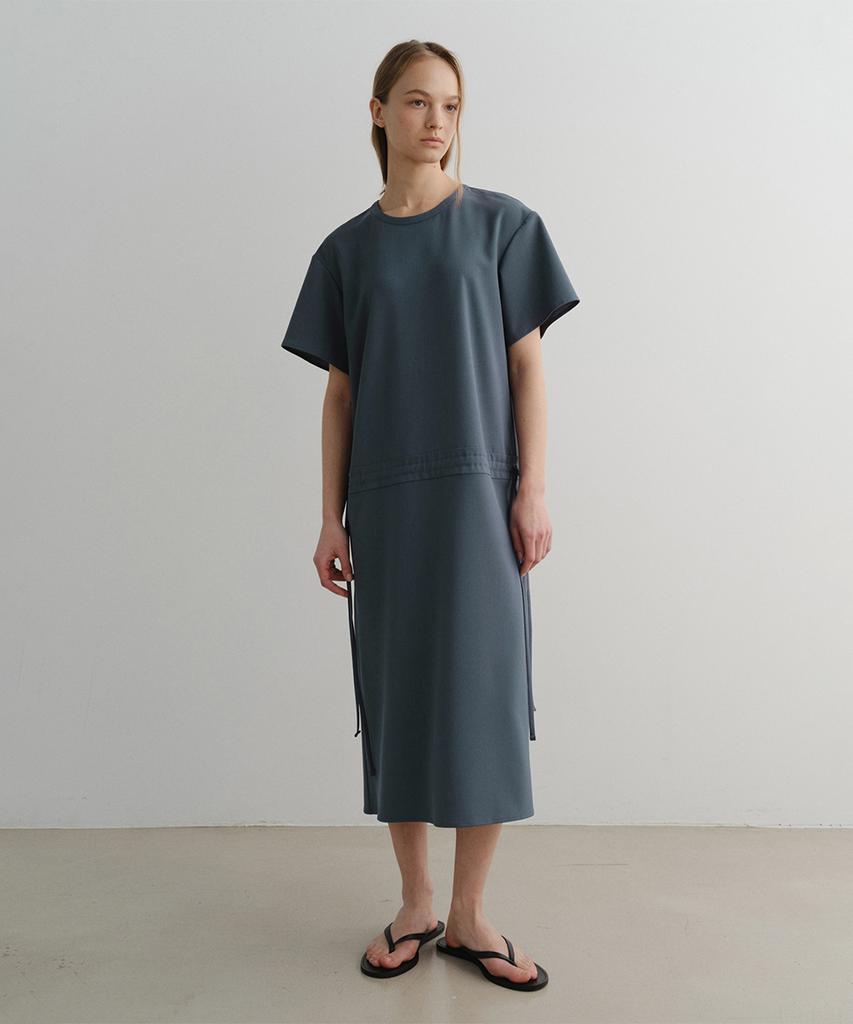 Ia Elin Drawstring Dress (Aqua Green)