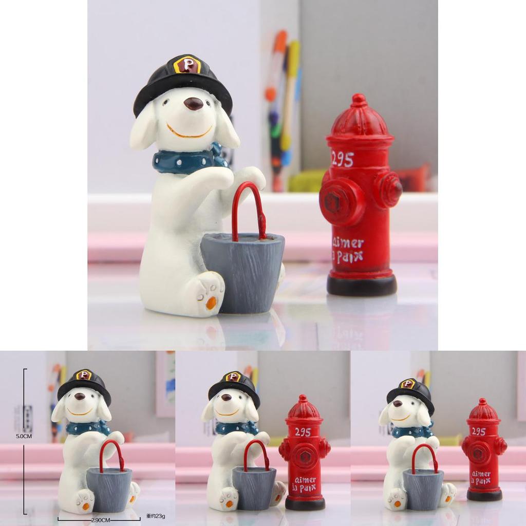 Resin Cartoon Dog Fire Hydrant Garden Statue With Creative Design For Gift And Business Promotions