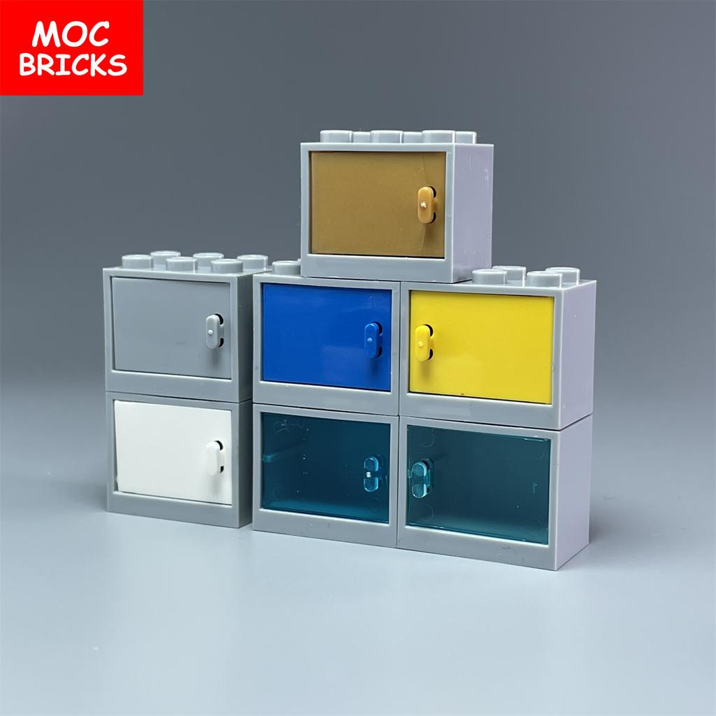 MOC Blocks Box Cupboard Container 2x3x2 Cabinets Assembles Particles 4532 4533 City House Construction Bricks Parts