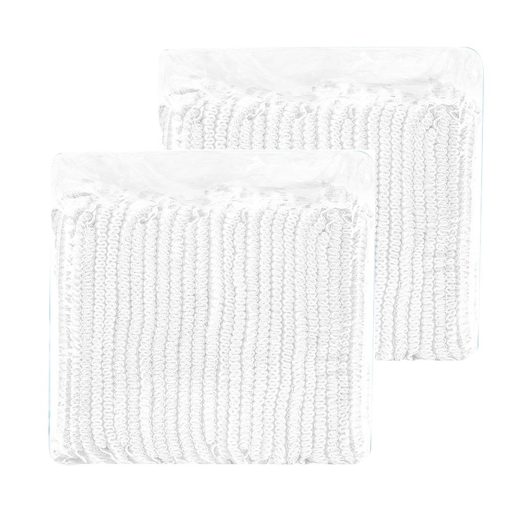 100 Pcs Disposable Cap High Elasticity Non Woven Fabric Disposable Hair Net Head Cover for Beauty Salon Factory White