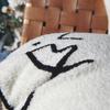 Face Simple Line Embroidery Cushion Cover Cushion Cover Teddy Velvet Sofa Living Room Abstract Bedside Pillow Cover