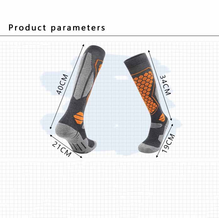 Professional Thermal Ski Socks Long Cushioned Sports Socks with Terry Cloth Foot Non-Slip Hiking Socks for Outdoor