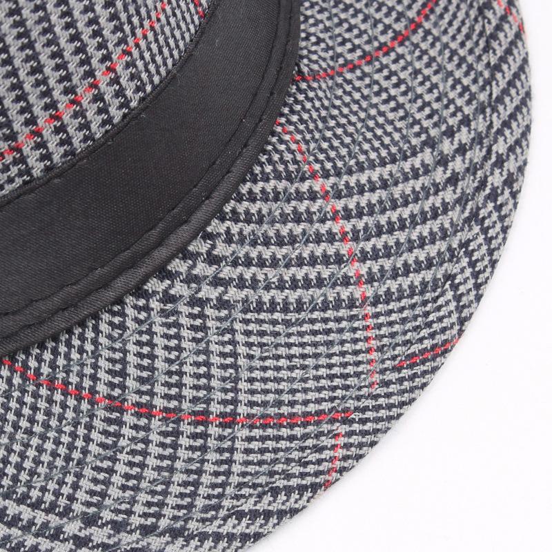 Check Fedora Middle-aged and elderly spring/summer leisure gentleman jazz hat men's artistic sunshade Party Bucket hat