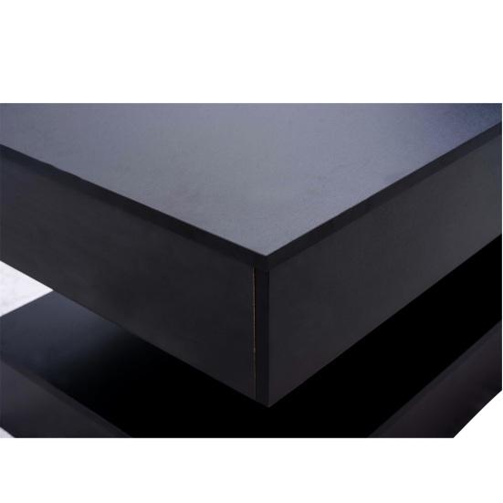 Rectangle LED Coffee Table Modern with Light And Hidden Storage Space Side Hydraulic Lift 100x50x42cm 50kg Load Capacity Living Room Center