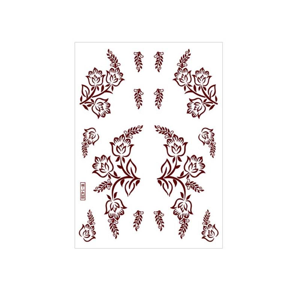 Lace Fake Tattoo Temporary Tattoo Legs Arm Red Henna Tattoo Decals Women/Lady
