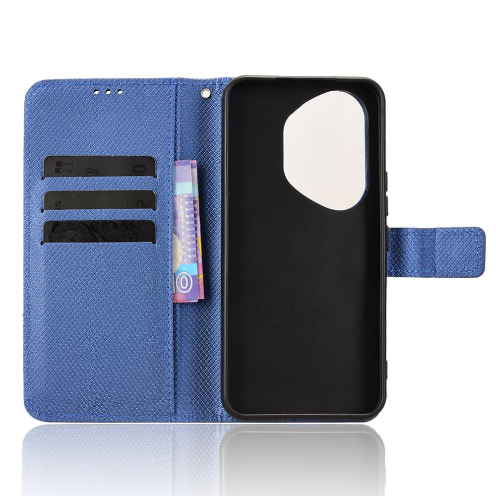 For Honor 400 Pro 5G (Global) Leather Wallet Case with Strap Diamond Texture Phone Cover