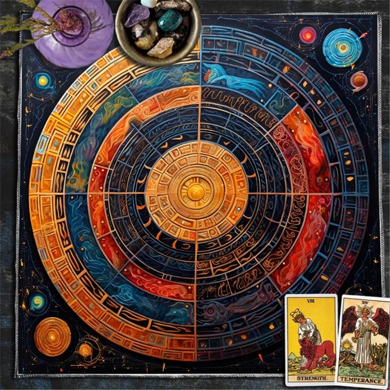 Universe Planet Pattern Tarots Card Tablecloth Altars Cloth Altars Cloth Divinations Card Table Cloth Tapestry Easy Use