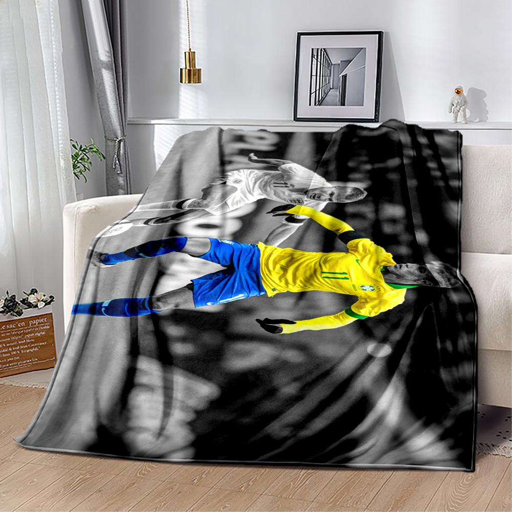 Brazilian Football Legend Blanket Soft & Cozy Perfect for Livingroom Chair Sofa Four Seasons Multipurpose Modern