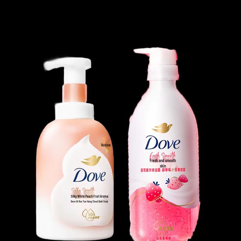 Dove Body Wash Bundle: White Peach Foam & Sweet Strawberry Essence