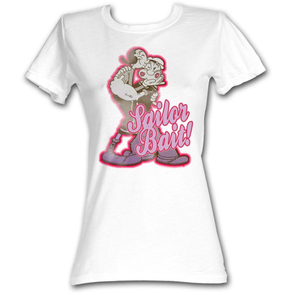 

Popeye Sailor Bait White Junior Women s T-Shirt Mens Womens Tees Top S