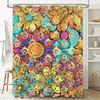 Colorful Floral Shower Curtain Modern Bathroom Decor for Home Decoration 3D Printing Waterproof Fabric Customizable Size Options