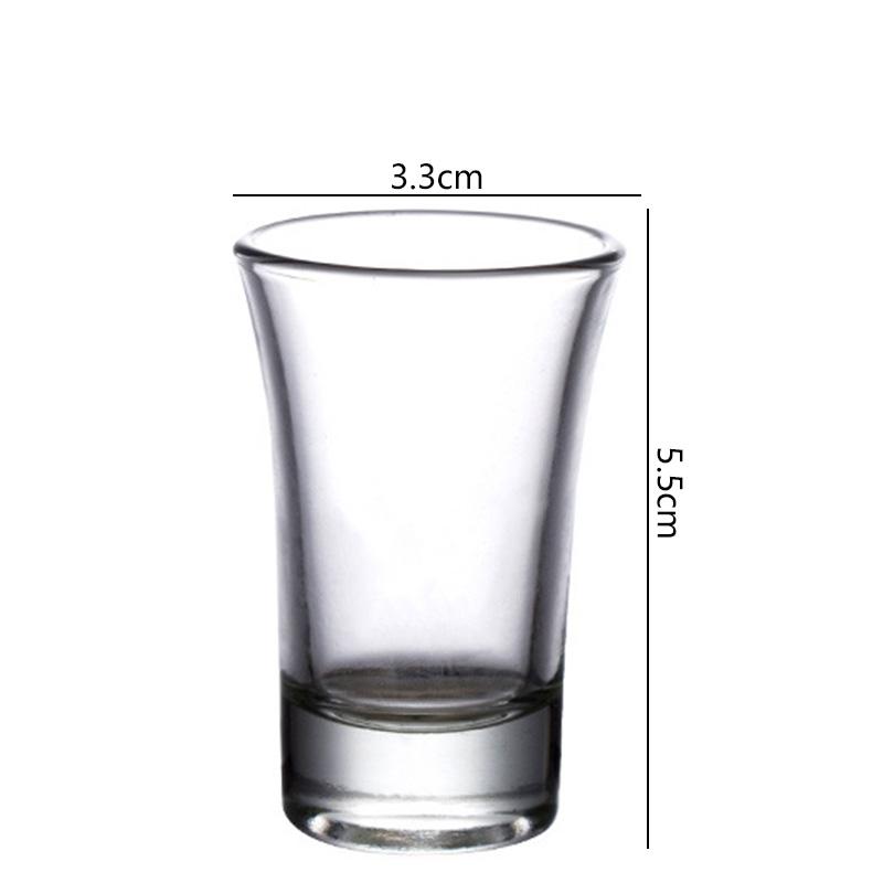 6pcs Set Transparent Spirit Cup 20ml Thick Bottom Small Wine Glass Bar Specific Liquor Goblet Vodka Tequila Cups Drinkware Party