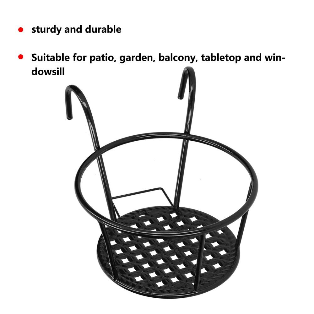 Thick wrought iron construction Flower Pot Holder Railing hanging chlorophytum & pothos