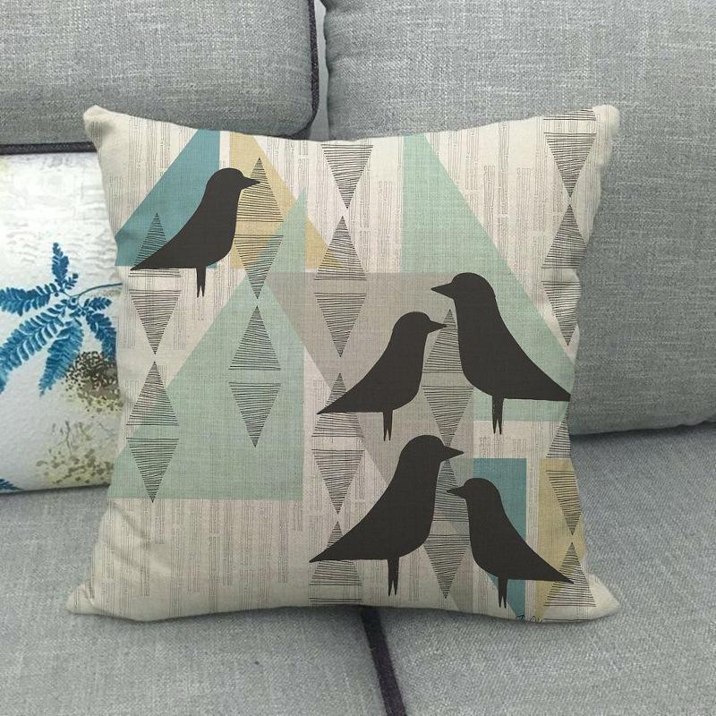 Nordic Geometric Pattern Digital Printing Short Plush Pillow Covers Decorative For Car Sofa Office Cushion Cover Home Goods