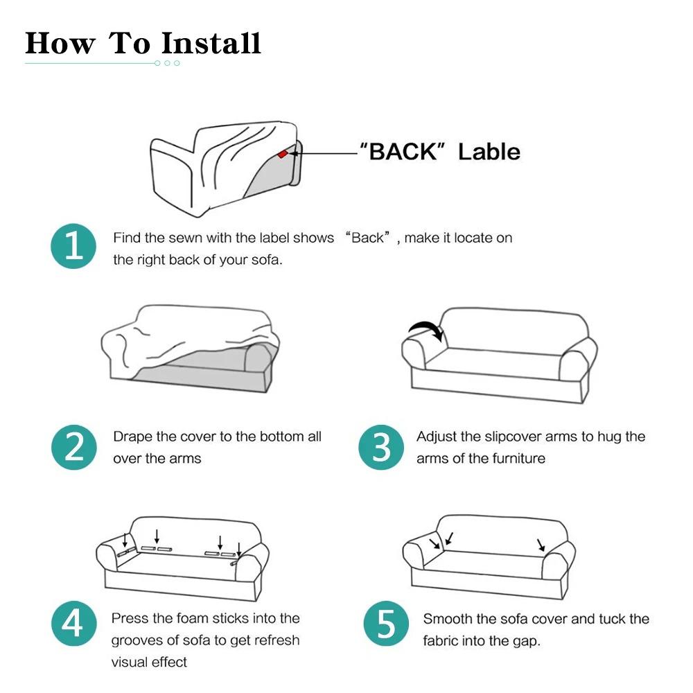 Solid Color Sofa Cover Big Elasticity Stretch Couch Cover Loveseat Sofa Corner Sofa Towel Furniture Cover