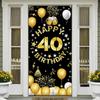 Vicycaty Happy 40th Birthday Decorations for Men Women, 40th Birthday Banner Backdrop, Fabric 40 Years Old Party Yard Sign Photo Props Door Decor
