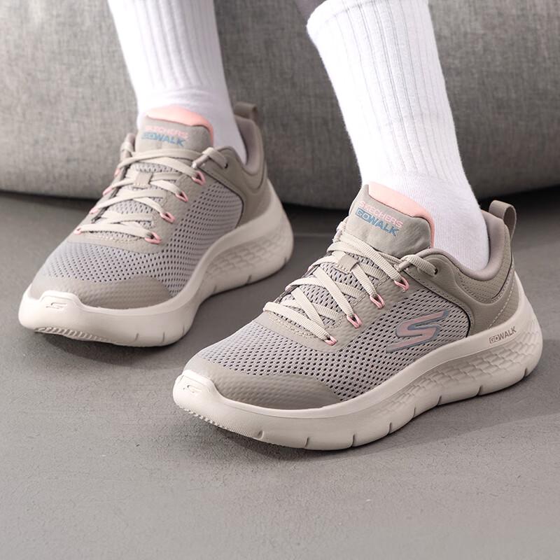 Skechers Women s 124817-TPPK Lace-Up Walking Shoes 6.5