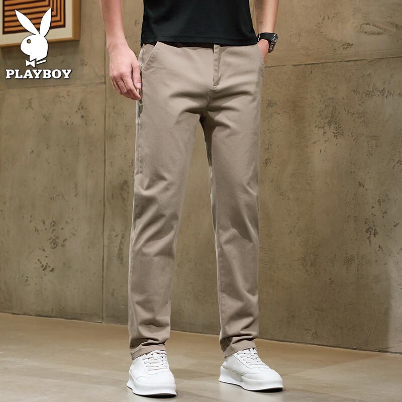 Playboy Men s Slim Fit Straight Leg Casual Trousers 34