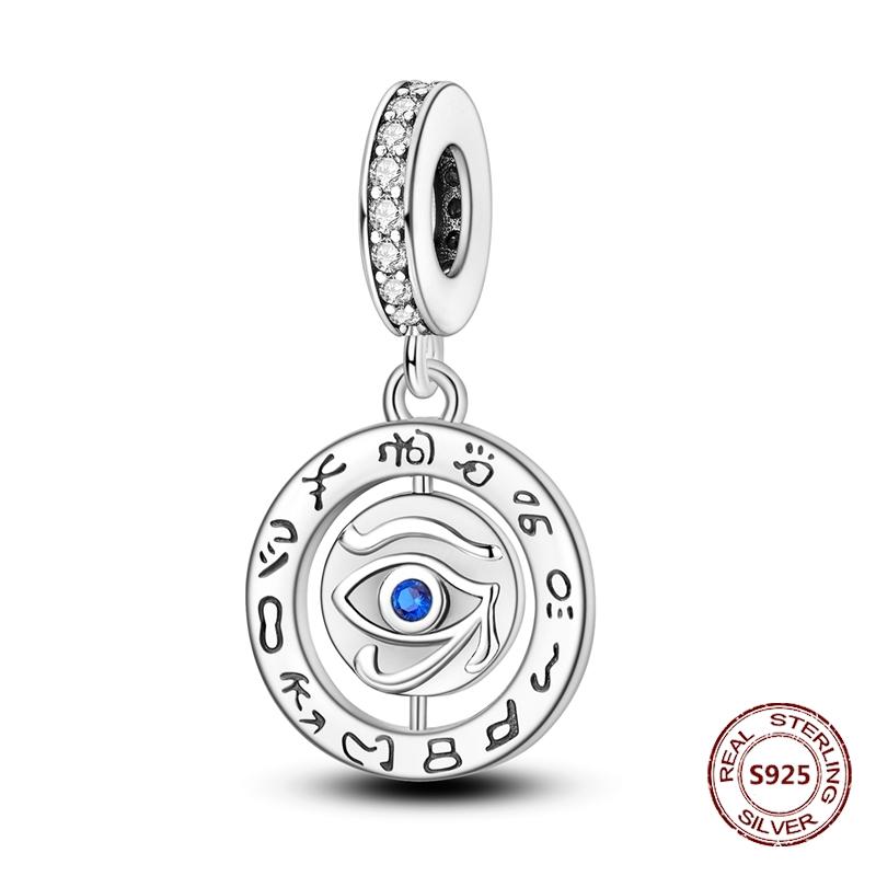 Teufelsaugen Anhänger 925 Kupfer Original Hand von Fatima Blauer Zirkon Kreuz Blaue Augen Charms Passend für Armband DIY Herstellung Zirkon Geschenk