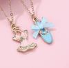 New Fashion Cute Diamond Set Ballet Shoes Pendant Necklace Women's Jewelry Accessories Dress Shoes Gift Ballerina Necklace