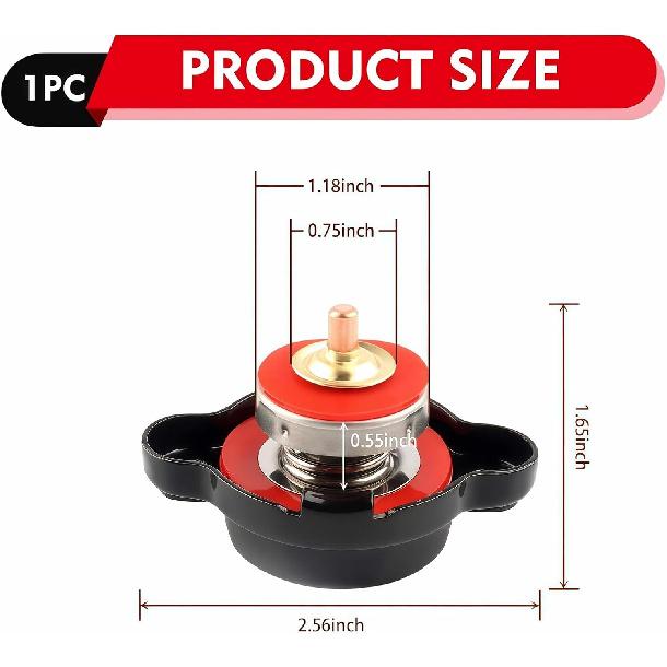 1 PC High Pressure Radiator Cap with Temperature Gauge, 1.8 Bar 26 PSI Alloy Radiator Cover, Compatible with Honda CRF CR-XR, Suzuki DR-Z RMZ, Yamaha