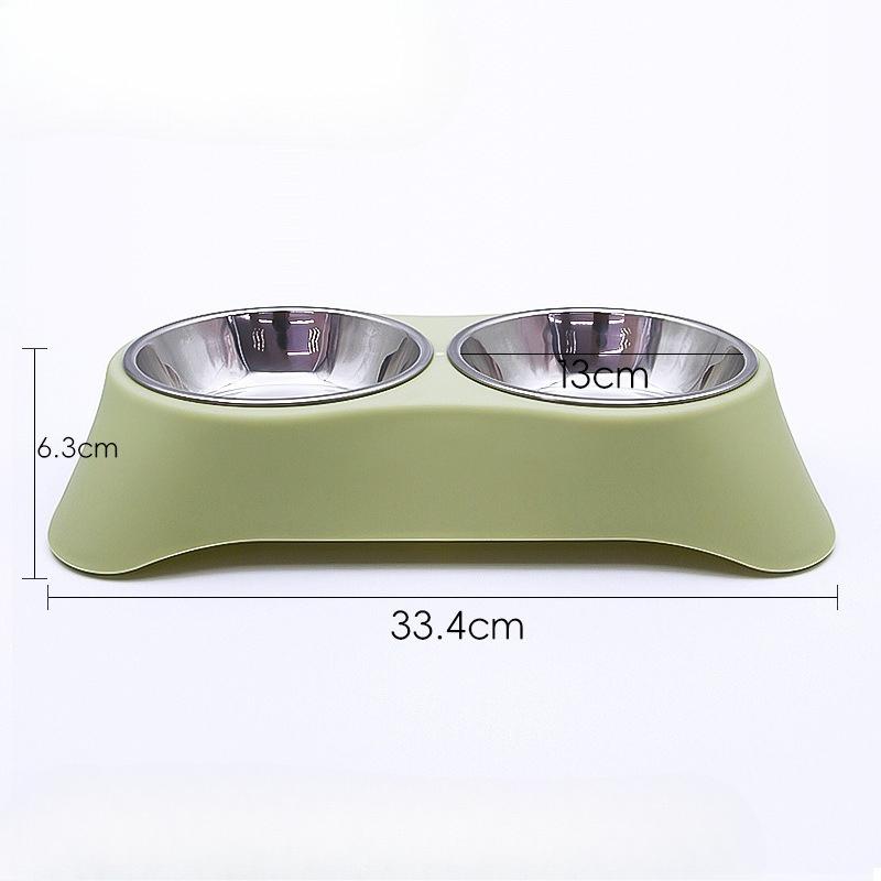 New Type of Pet Bowl, Stainless Steel Double Bowl Integrated, Cat and Dog Food Bowl, Anti-tipping Cat Food Bowl, Pet Food Utensils