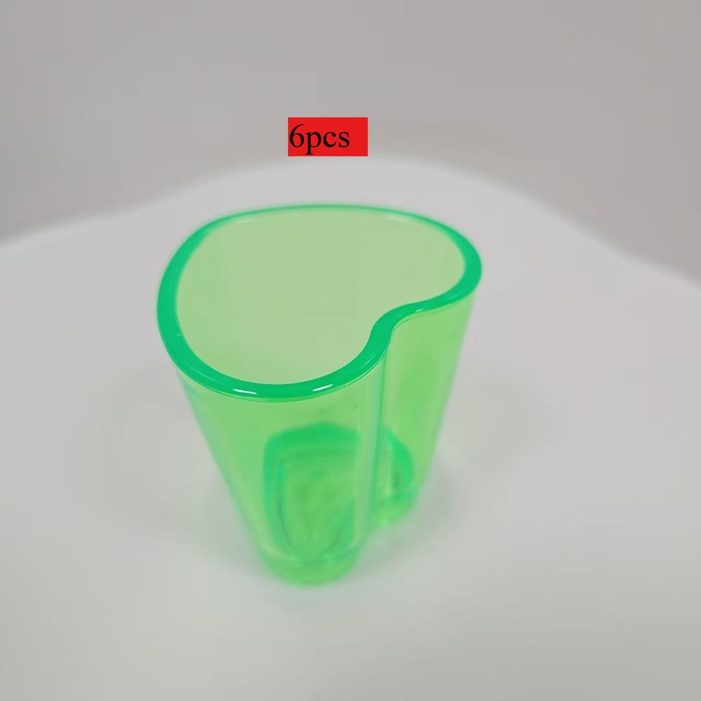 6pcs Creative Heart-shaped Mini Cocktail Glasses With Cute Personalized Designs Rainbow-colored Spirits Couple Glasses Valentine