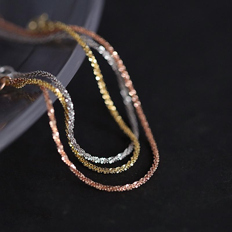Elegant S925 Sterling Silver Starry Sky Bracelet - Chic & Cool Style for Women 15cm + 3cm Extension Chain золотой