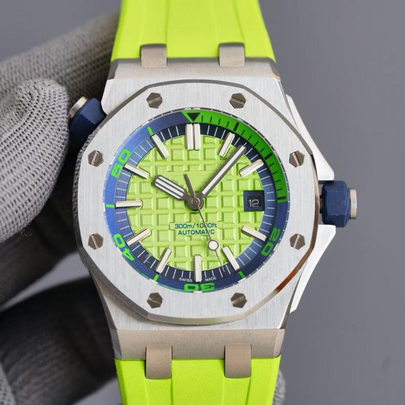 Royal A Oak P-Serie Herren Automatikuhr Wasserdicht mit Leuchtzeiger - Modell 15720 Offshore