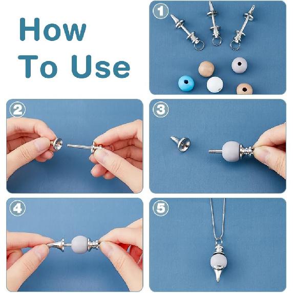 

SUPERFINDINGS 4 шт. Латунные винты-петли для подвесок, штифты-гвоздики для бусин с большим отверстием, металлические шармы в форме маятника, платина, платиновые застежки-крючки с концевиками для