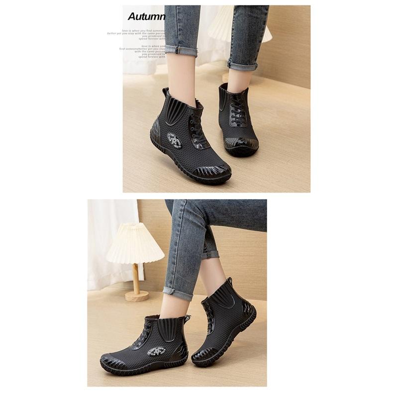 Bequeme und lässige Damen-Ankle Boots, leichte, rutschfeste, wasserdichte Regenstiefel