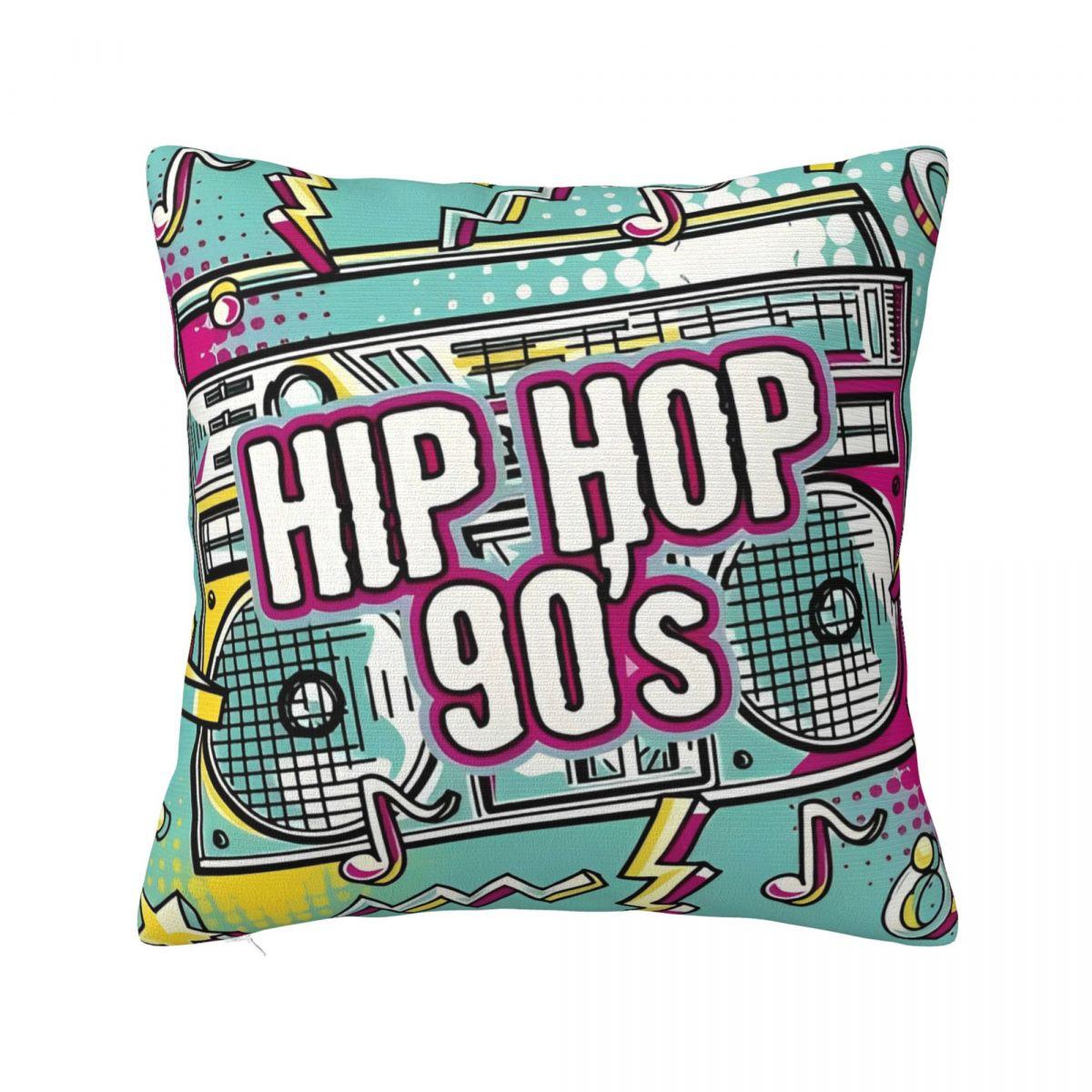 

Retro 80s 90s Pillow Cases Graffiti Music Cushion Covers Funny Zippered Decorative Pillowcover for Car 18x18 30x30cm 12x12in