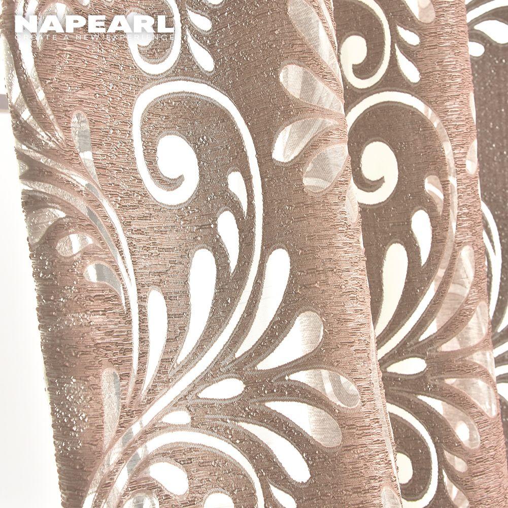 1PC Napearl Fashionable and Versatile European Retro Jacquard Solid Color Gauze Curtain for Living Room Bedroom Home Decor