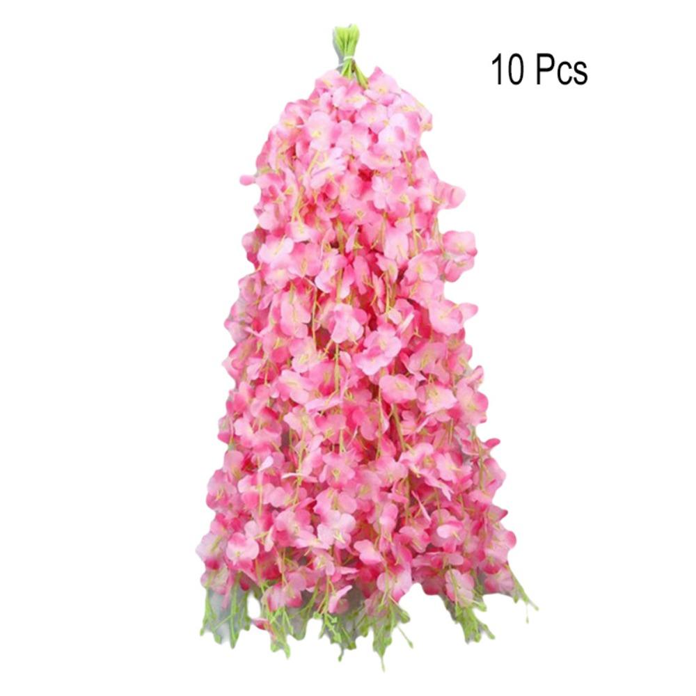 10PCS Bright Color Artificial Wisteria Hanging Flower Wisteria Flower Strips  Ceiling